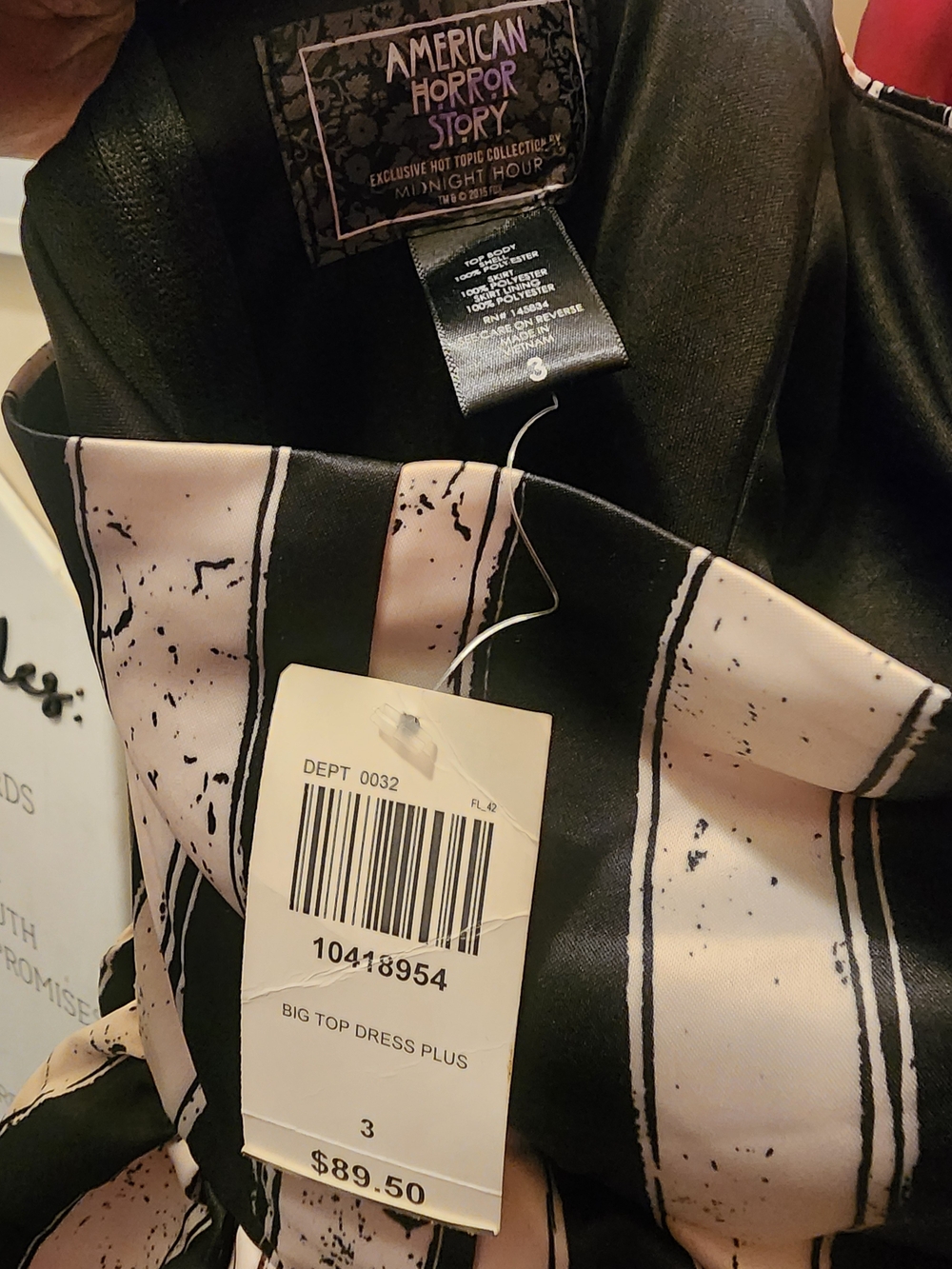 New! 3x [Hot Topic x American Horror Story] AHS Striped Halter Dress RARE! HTF! - Picture 6 of 14